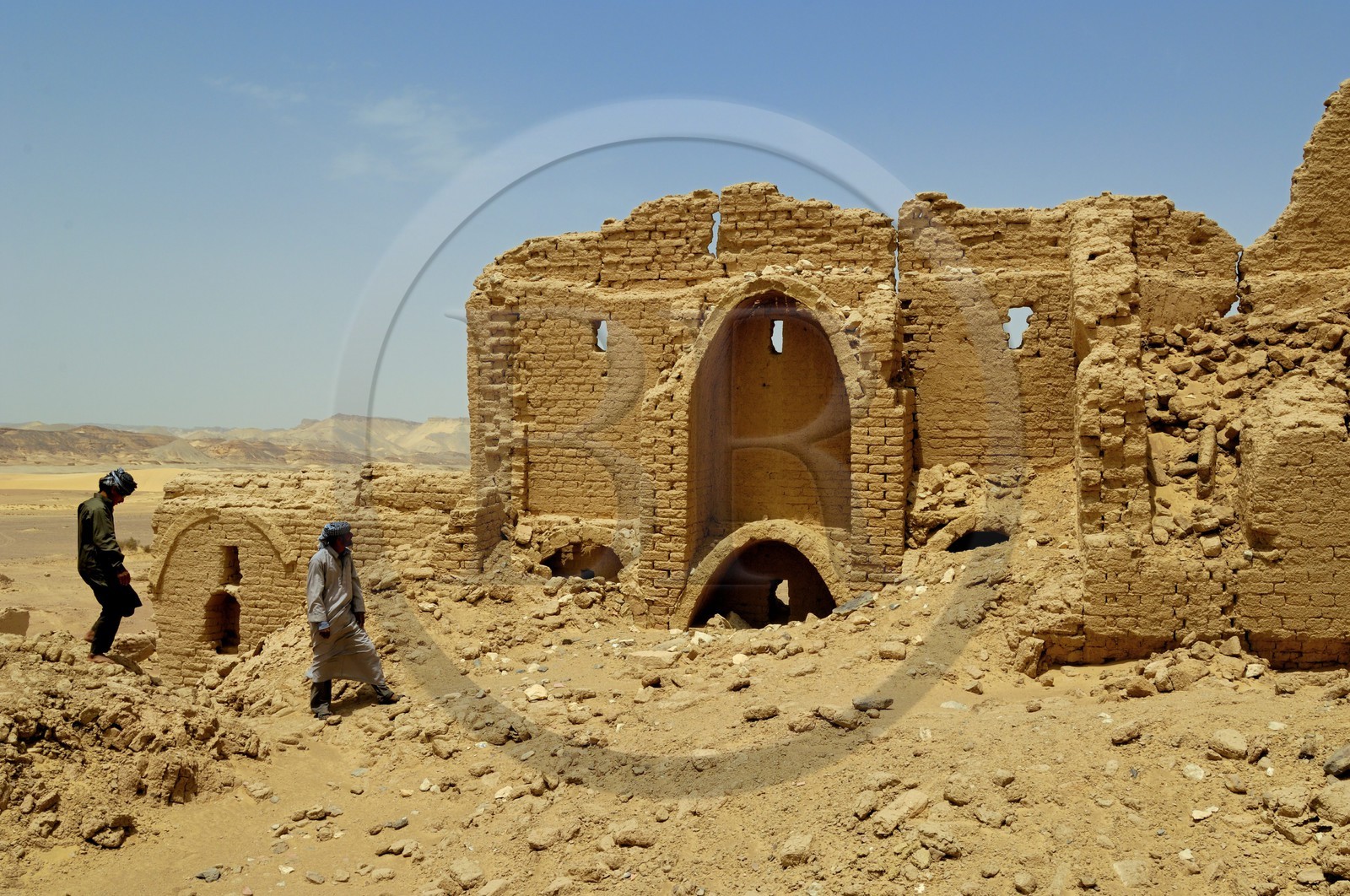 Egypte, Haute-Egypte, désert libyque, forteresse de Umm el-Dabadib au nord-est de Kharga