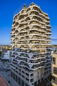 France, Herault, Montpellier, Saint-Roch station district, the Higher Roch apartment building