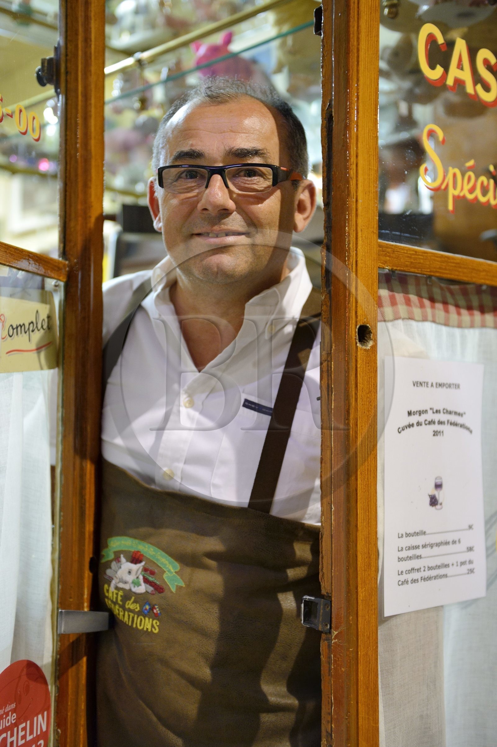 France, Rhône (69), Lyon, site historique classé Patrimoine Mondial de l'UNESCO, bouchon lyonnais le Café des Fédérations rue Major Martin