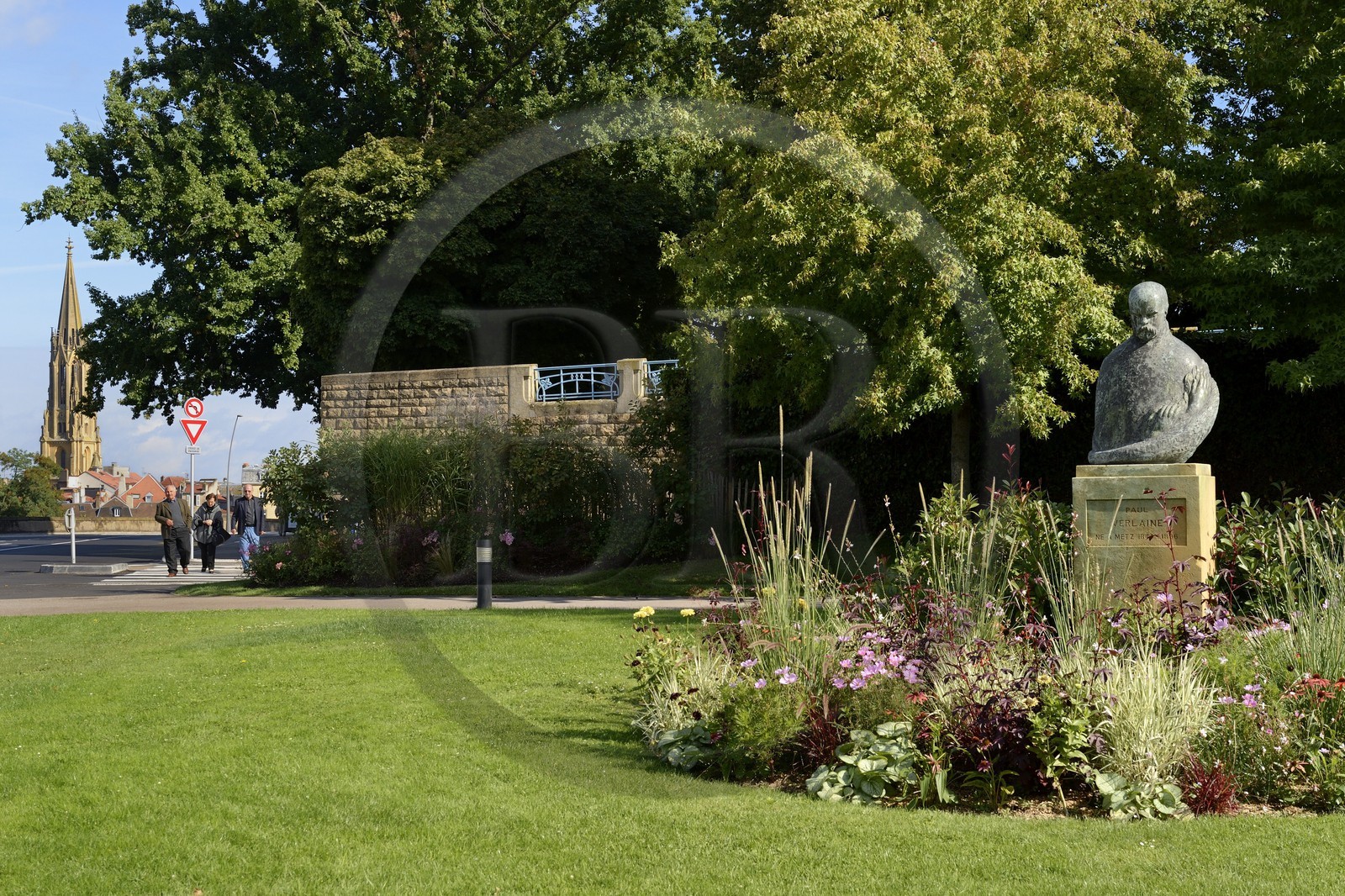 France, Moselle, Metz, Esplanade garden, Bust of Paul Verlaine born in Metz