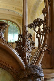 France, Marne (51), Reims, la Villa Demoiselle de style Art Nouveau, la cheminée monumentale Majorelle