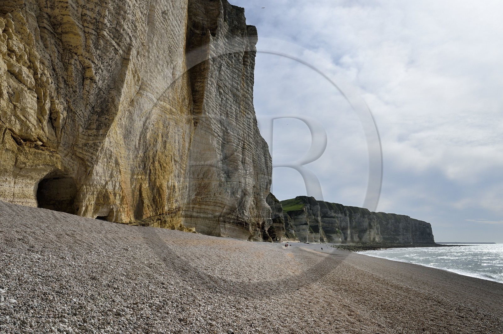 France, Seine-Maritime, Pays de Caux, Alabaster Coast (Cote d'Albatre), Etretat, plage d'Antifer at low tide