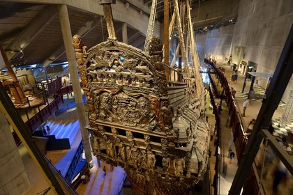 Suède, Stockholm, Djurgarden, le musée Vasa (Vasamuseet), le Vasa, navire du XVIIe siècle renfloué et rénové