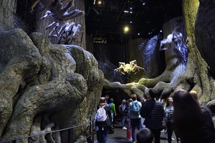 Royaume-Uni, Hertfordshire, Leavesden, Leavesden Film Studios, Harry Potter Studio Tour London, les coulisses du tournage des 8 films de Harry Potter, les araignées géantes Aragog dans la mythique Forêt Interdite