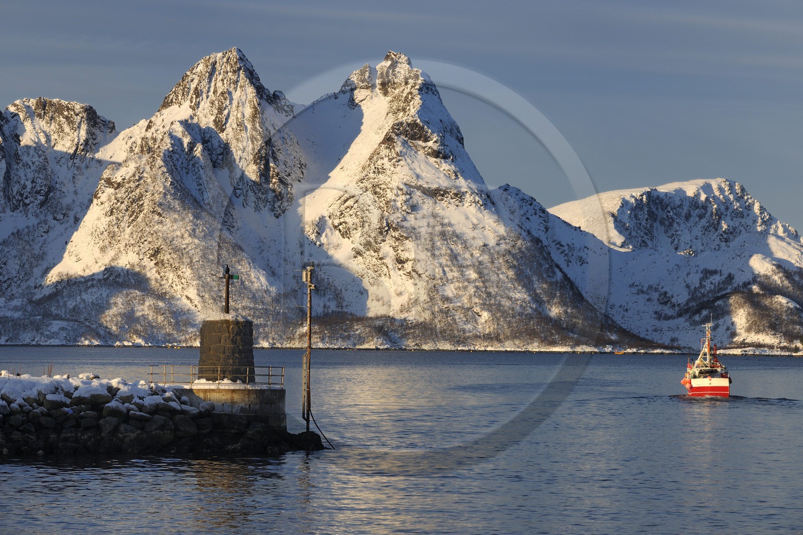 Norvège, Nordland, iles des Westeralen, port de Myre