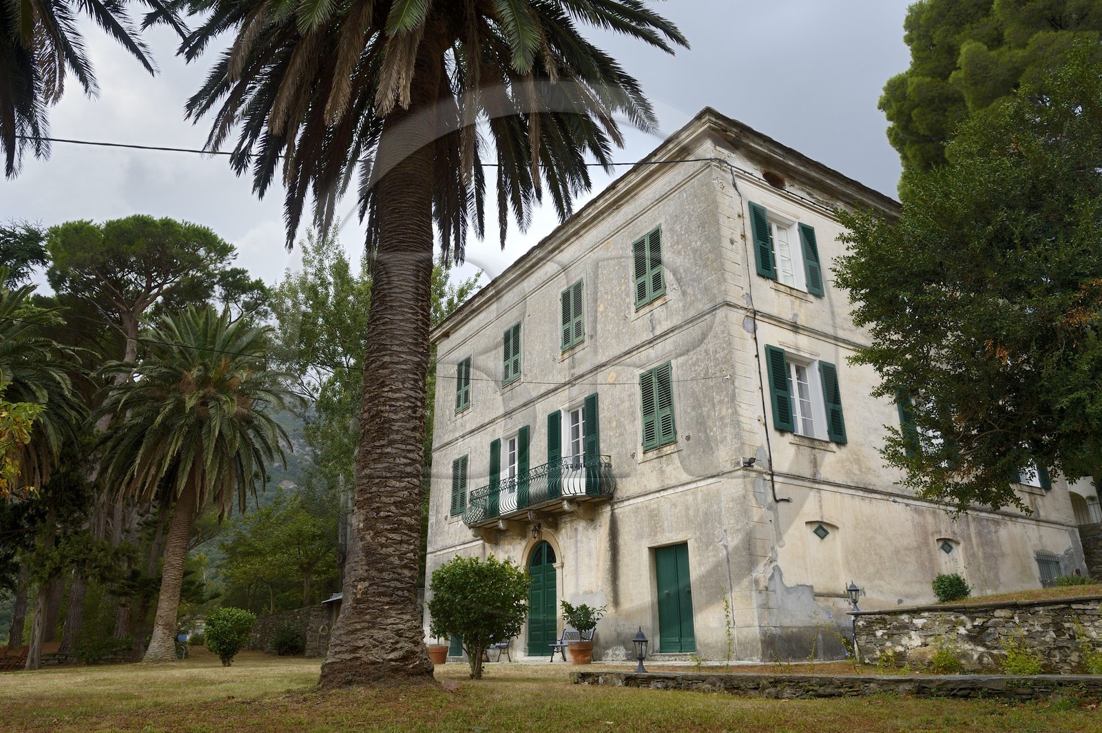 France, Haute-Corse (2B), Cap Corse, Sisco, la maison Casanova (Palazzi ou Maison d'Americain) appartient toujours à la famille Santoni dont l’ancêtre fit fortune à Saint-Domingue grâce à la canne à sucre