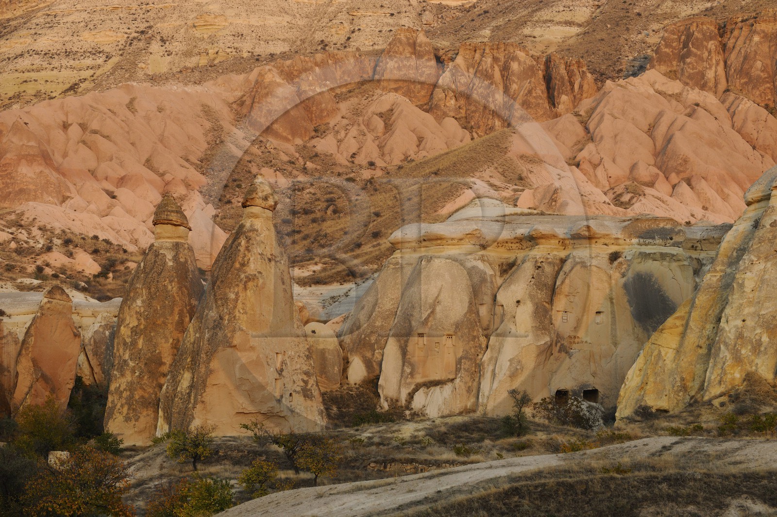 Turquie, Anatolie Centrale, province de Nevsehir, Cappadoce classée Patrimoine Mondial de l'UNESCO, paysage d'érosion et cheminées de fées à Çavusin