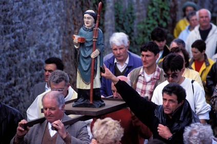 France, Côtes d'Armor, procession of the annual pilgrimage on the island of Saint Gildas