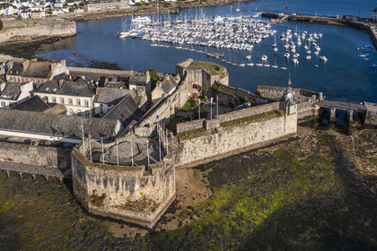 France, Finistère (29), la Cornouaille, Concarneau, la ville close (vue aérienne)