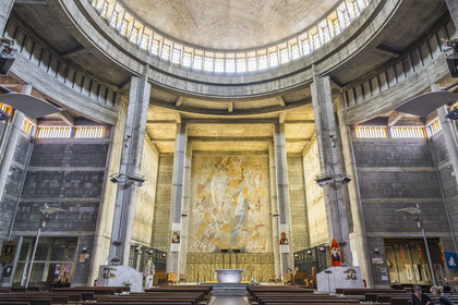 France, Morbihan, Lorient, Notre-Dame-de-Victoire church de Lorient built in 1955, Jean-Baptiste Hourlier architect