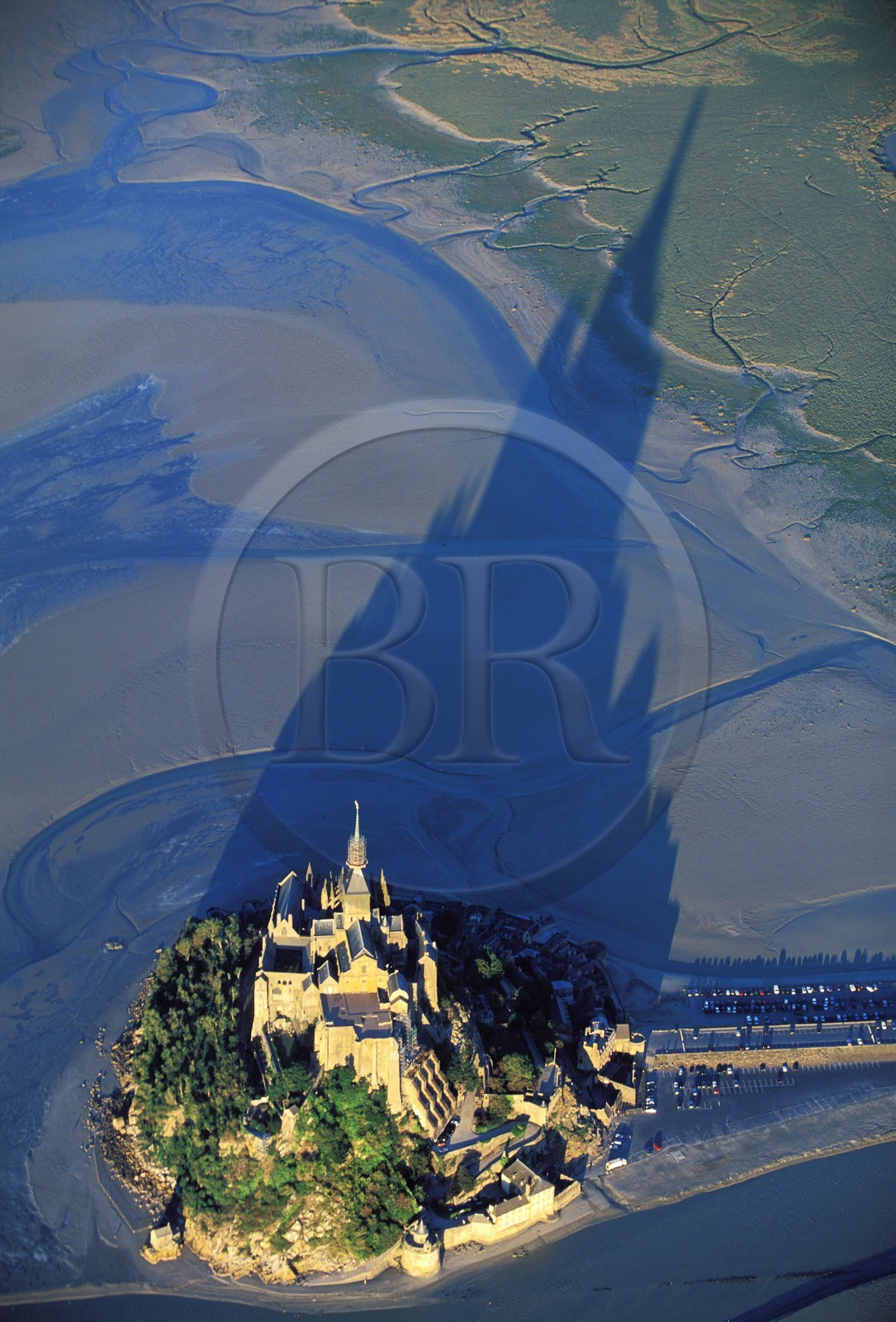 France, Manche, Bay of Mont Saint Michel, listed as World Heritage by UNESCO (aerial view)