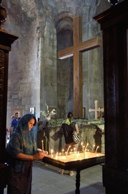 Géorgie, Mtskheta Mtianeti region, Mtskheta, monastère de Djvari (Jvari) ou monastère de la Croix, classé Patrimoine Mondial de l'UNESCO