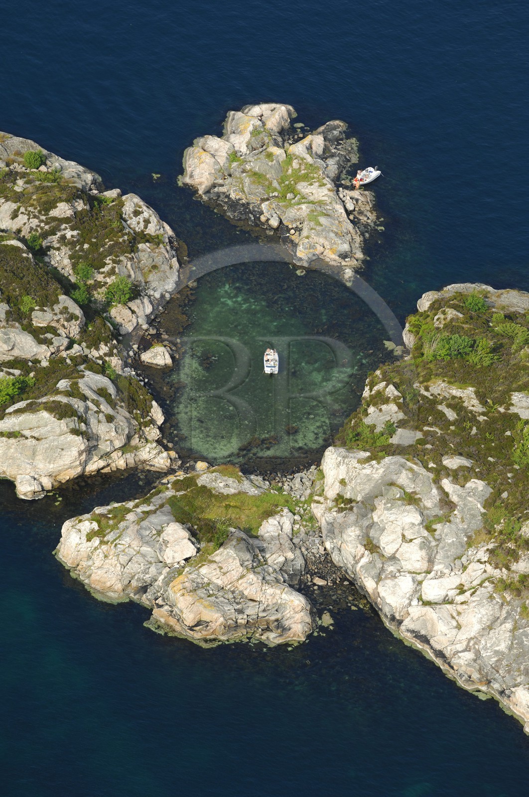 Norvège, Hordaland, région de Bergen, petites îles autour de la ville (vue aérienne)