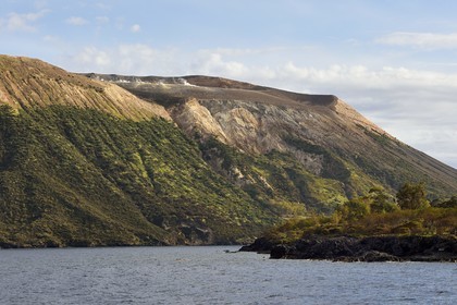 Italie, Sicile, iles Eoliennes, classées Patrimoine Mondial de l'UNESCO, ile de Vulcano, les flancs du cratère du volcan della Fossa
