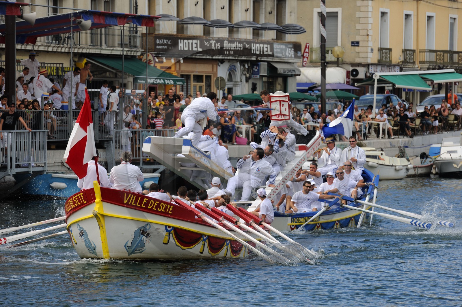 France, Hérault (34), Sète, canal Royal, fête de la Saint Louis, joutes sètoises