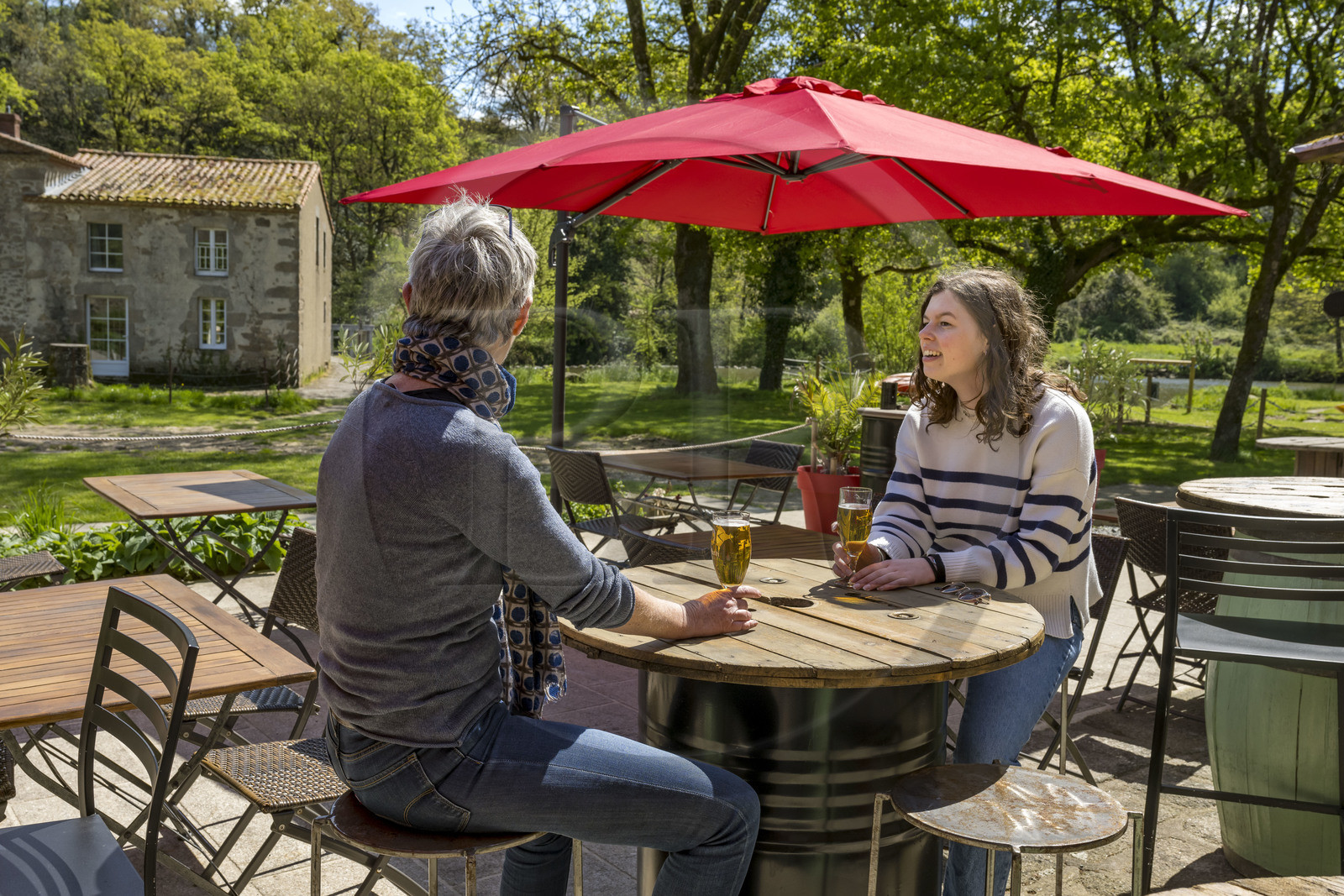 France, Vendee, Saint-Malô-du-Bois, Auberge de Poupet in the Poupet valley crossed by the Sèvre Nantaise
