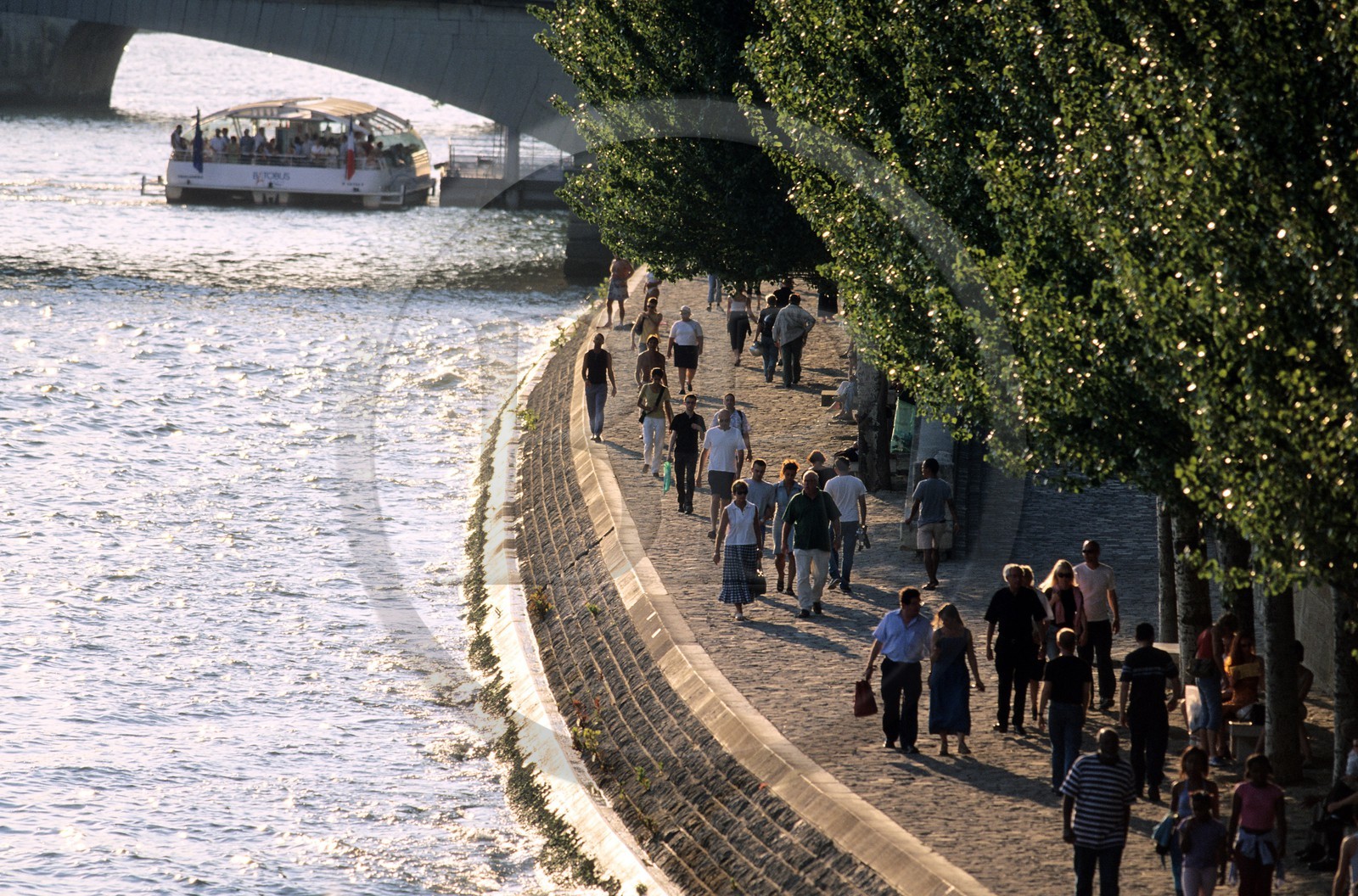 France, Paris (75), les rives de la Seine, classées Patrimoine Mondial de l'UNESCO, Paris-Plage fête tenue au mois d'août sur les quais de Seine fermés au trafic automobile