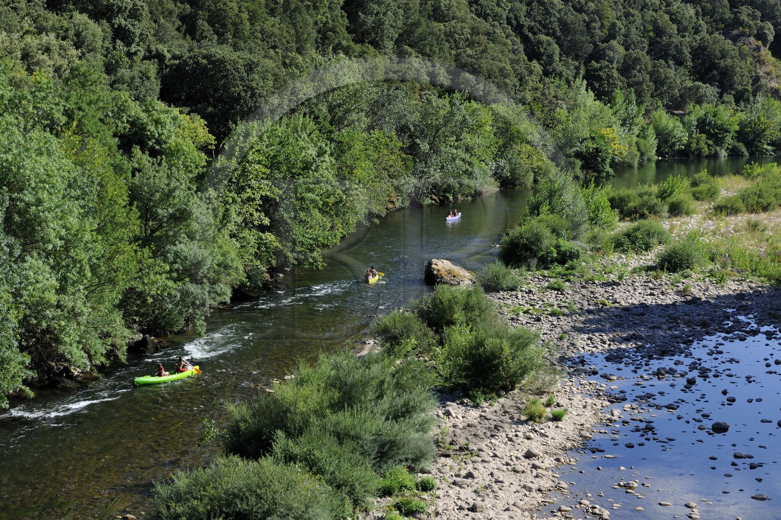France, Hérault (34), vallée de l' Orb à Ceps, descente en canoë-kayak de la rivière Orb
