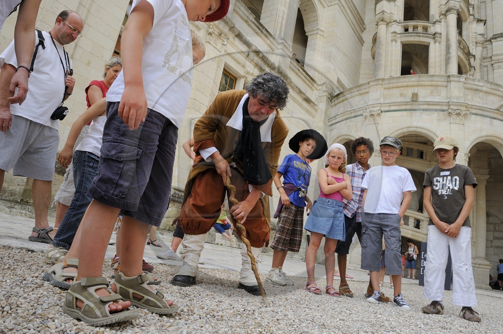France, Loir et Cher, Loire Valley listed as World Heritage by UNESCO, Chateau de Chambord, guided tour in costume for children