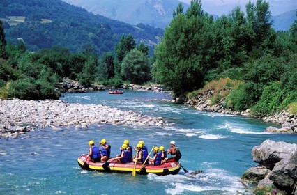 France, Hautes Pyrenees, rafting at Luz Saint Sauveur