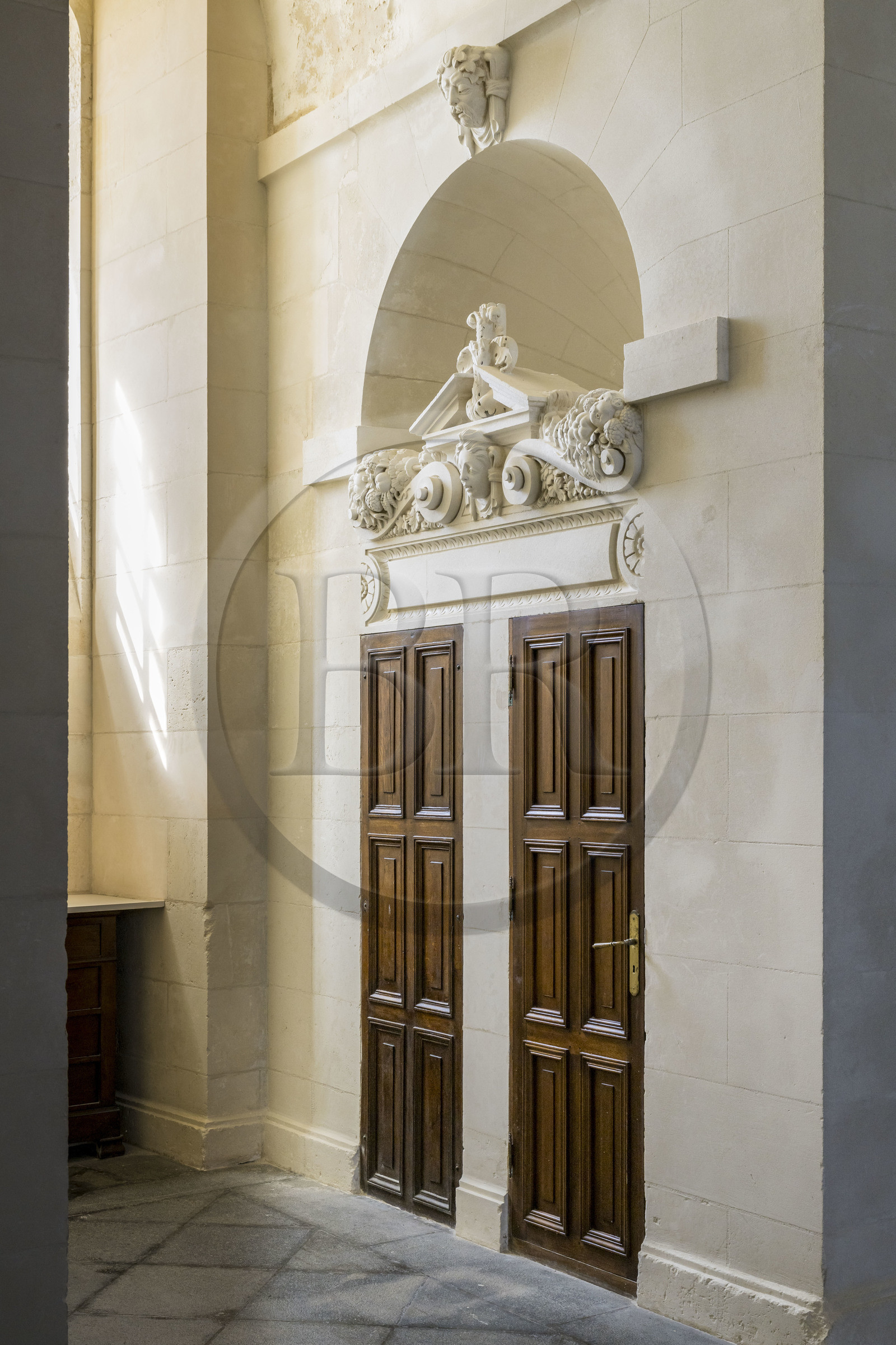 France, Gironde (33), le Verdon-sur-Mer, phare de Cordouan, classé Patrimoine Mondial de l'UNESCO, le vestibule (rez-de-chaussée)