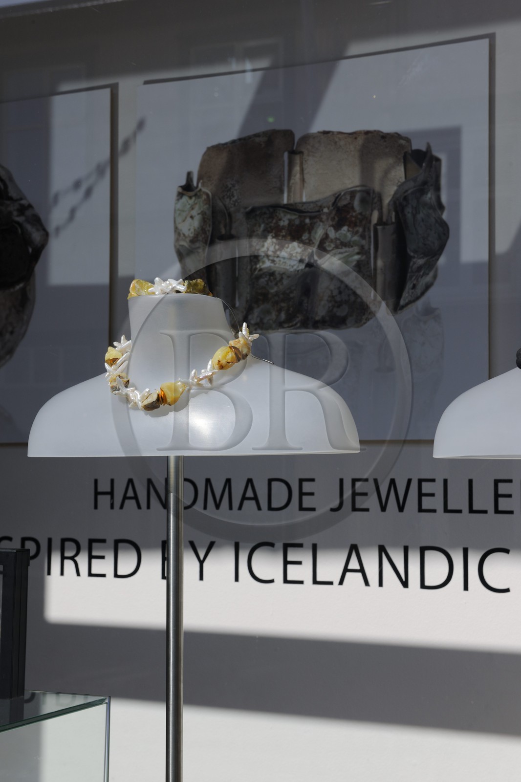 Iceland, Reykjavik, jewellery storefront on the main shopping street Laugavegur
