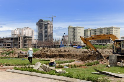 Vietnam, Hanoï, quartier de Tu Liem, nouveaux immeubles