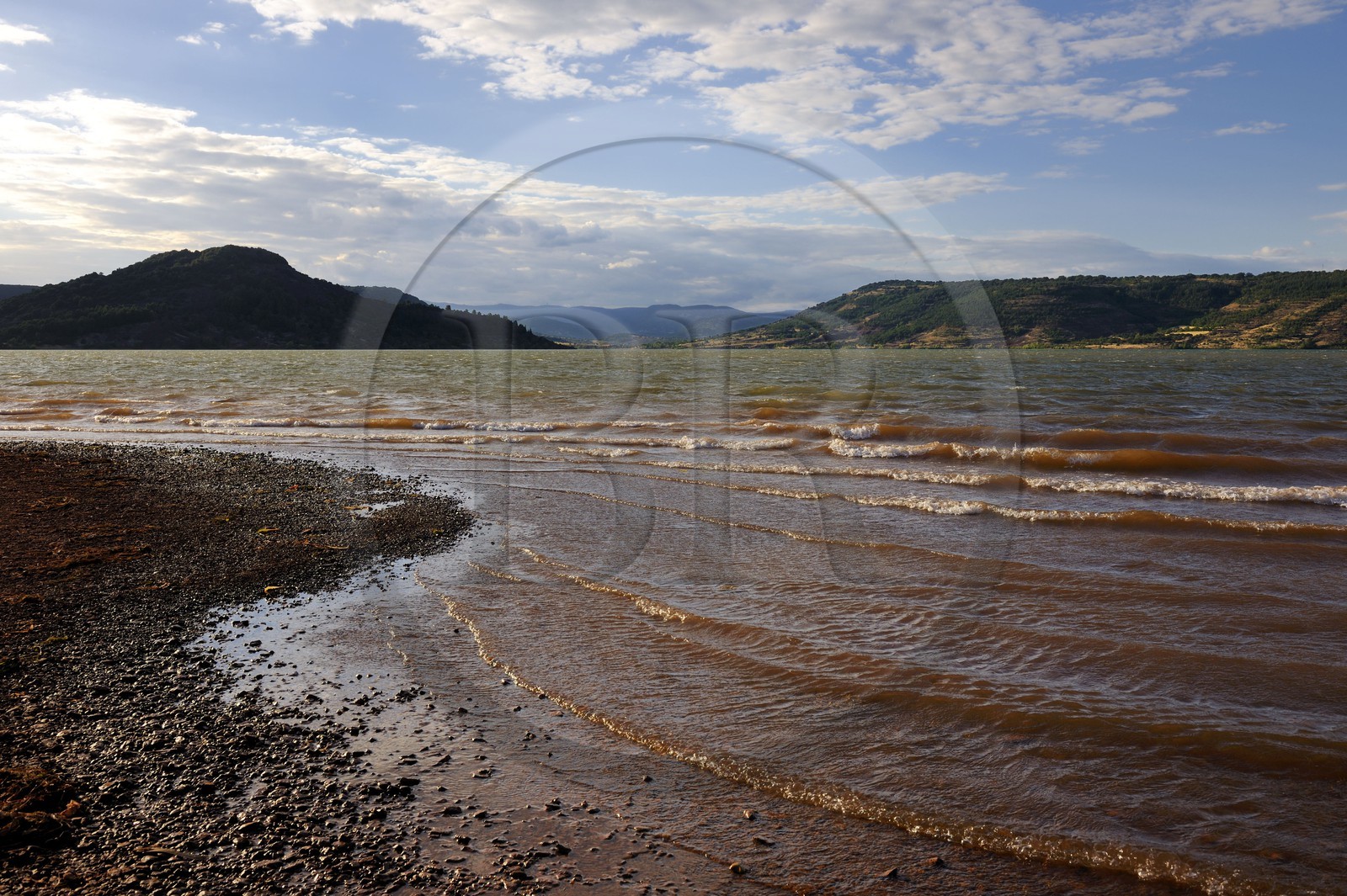 France, Herault, red earth on the Salagou Lake