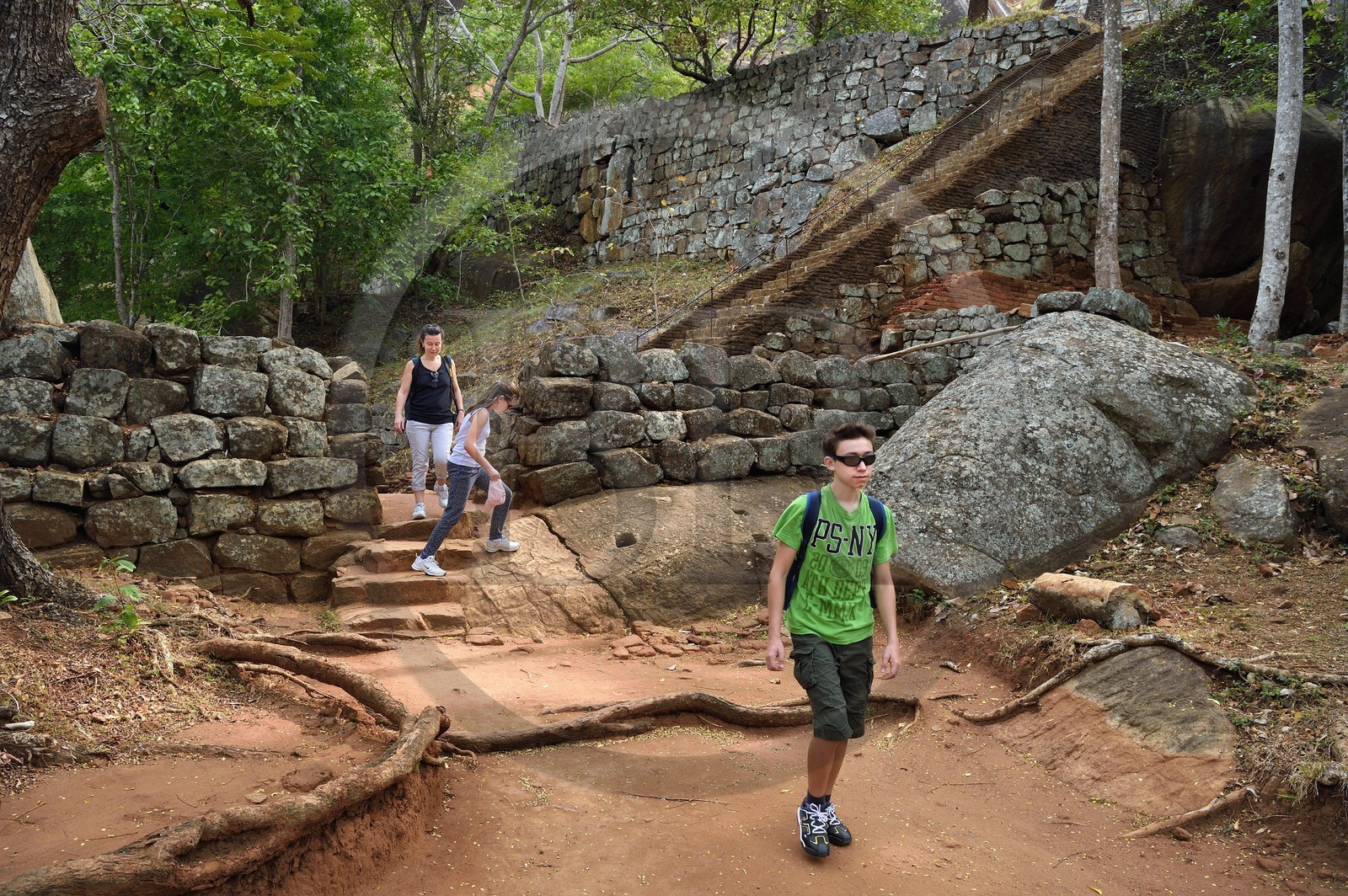 Sri Lanka, Central Province, Matale District, Sigiriya, Old city of Sigiriya listed as World Heritage by UNESCO, Rock of the Lion former Royal Palace