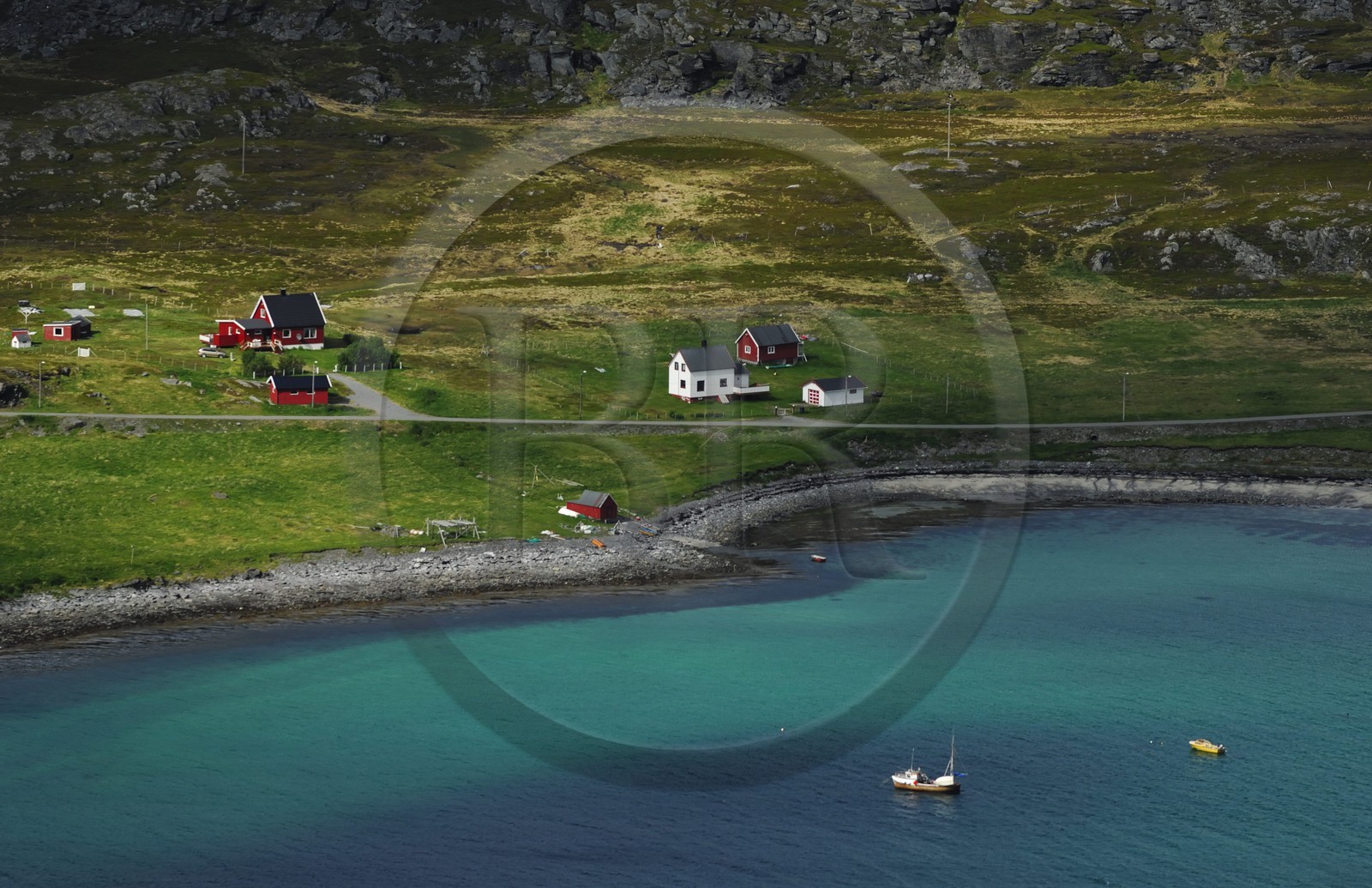 Norvège, Laponie, région du Finnmark, la côte vers le Cap Nord (vue aérienne)