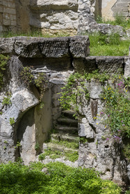 France, Vaucluse, Avignon, Gallo-Roman remains from the 1st century AD of a building whose function remains unknown located on the Michel Bechet esplanade next to rue de la Peyrolerie