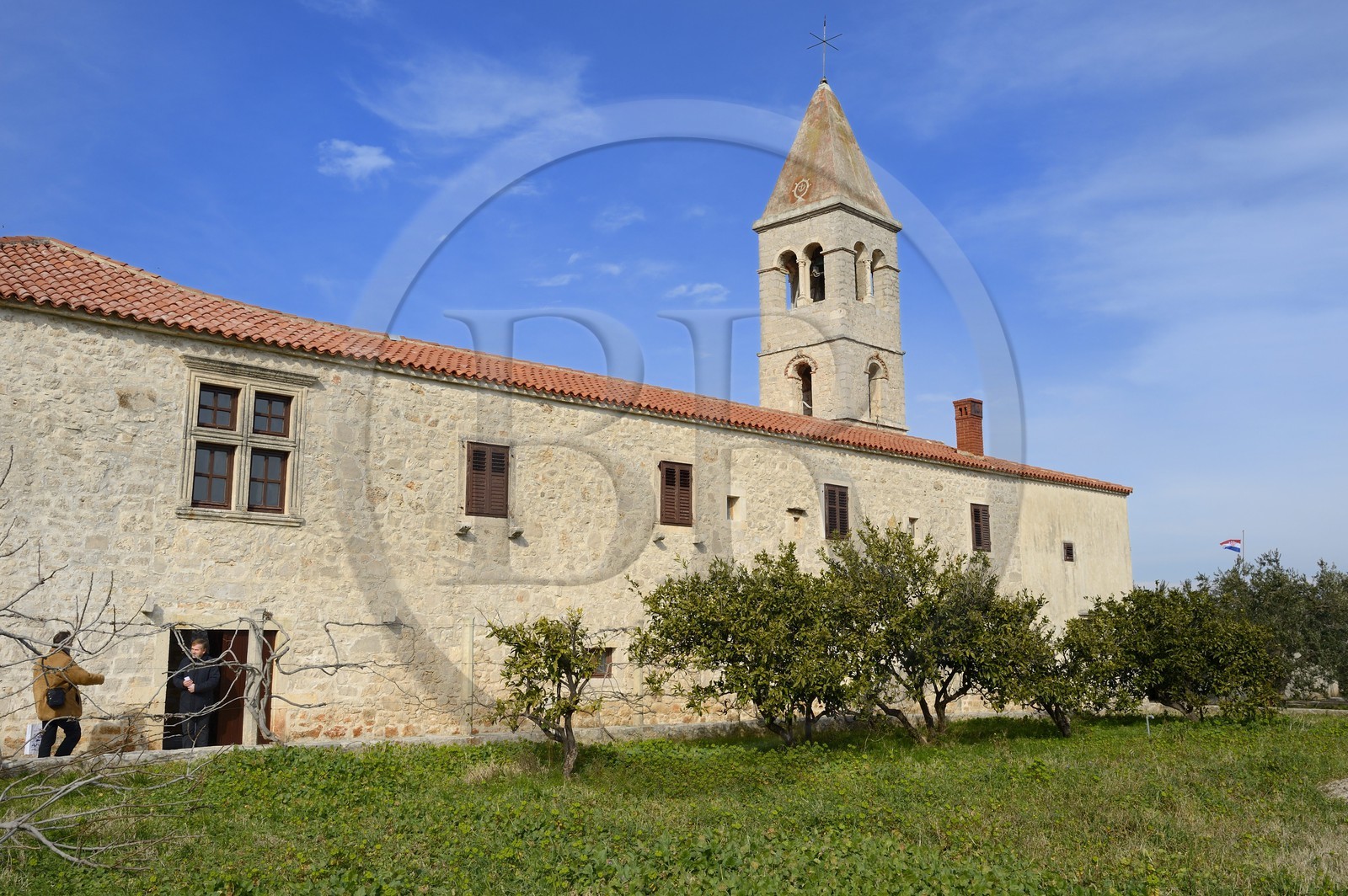 Croatie, Dalmatie, côte dalmate, Ile de Pasman, Kraj, le couvent franciscain Sv. U kraju Dujam - Sv.Duje (XIVe siècle)