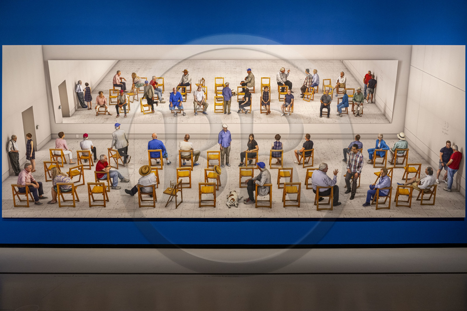 France, Paris (75), Bois de Boulogne, la fondation Louis Vuitton de l'architecte Frank Gehry, exposition David Hockney 25, Réunion photographiée avec miroir (2018)