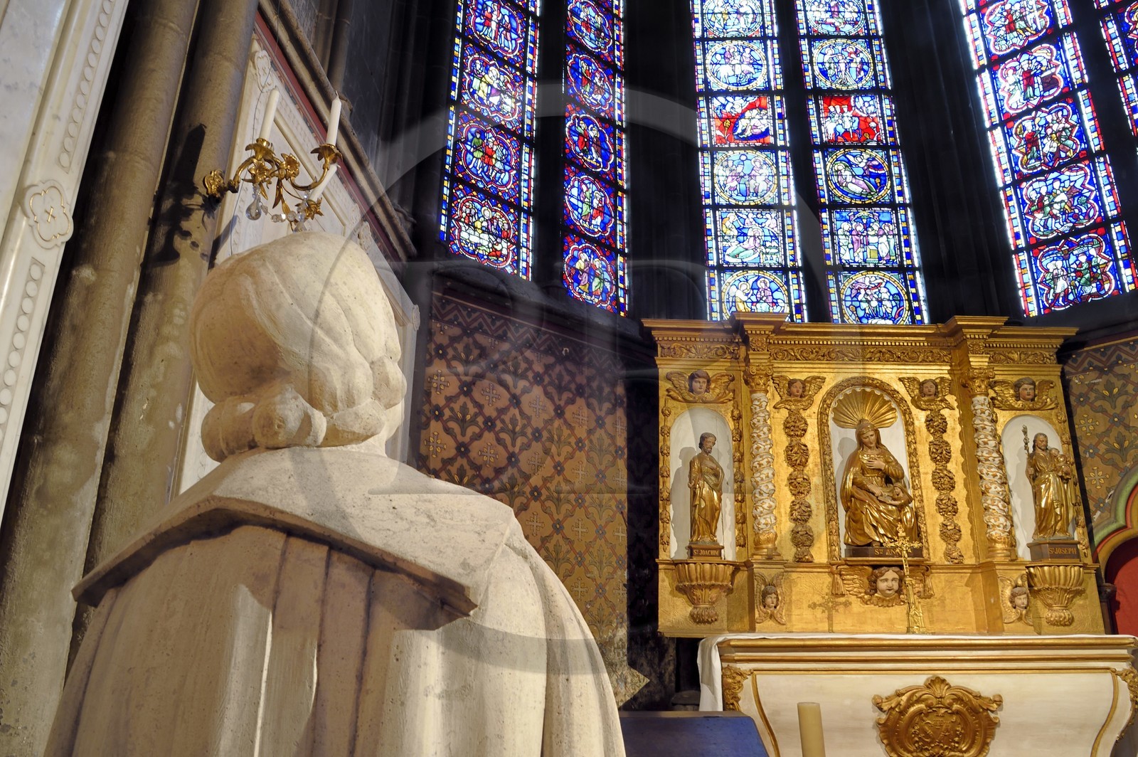 France, Puy-de-Dôme (63), Clermont-Ferrand, cathédrale Notre-Dame de l'Assomption du XIIIe siècle, chapelle Sainte-Anne