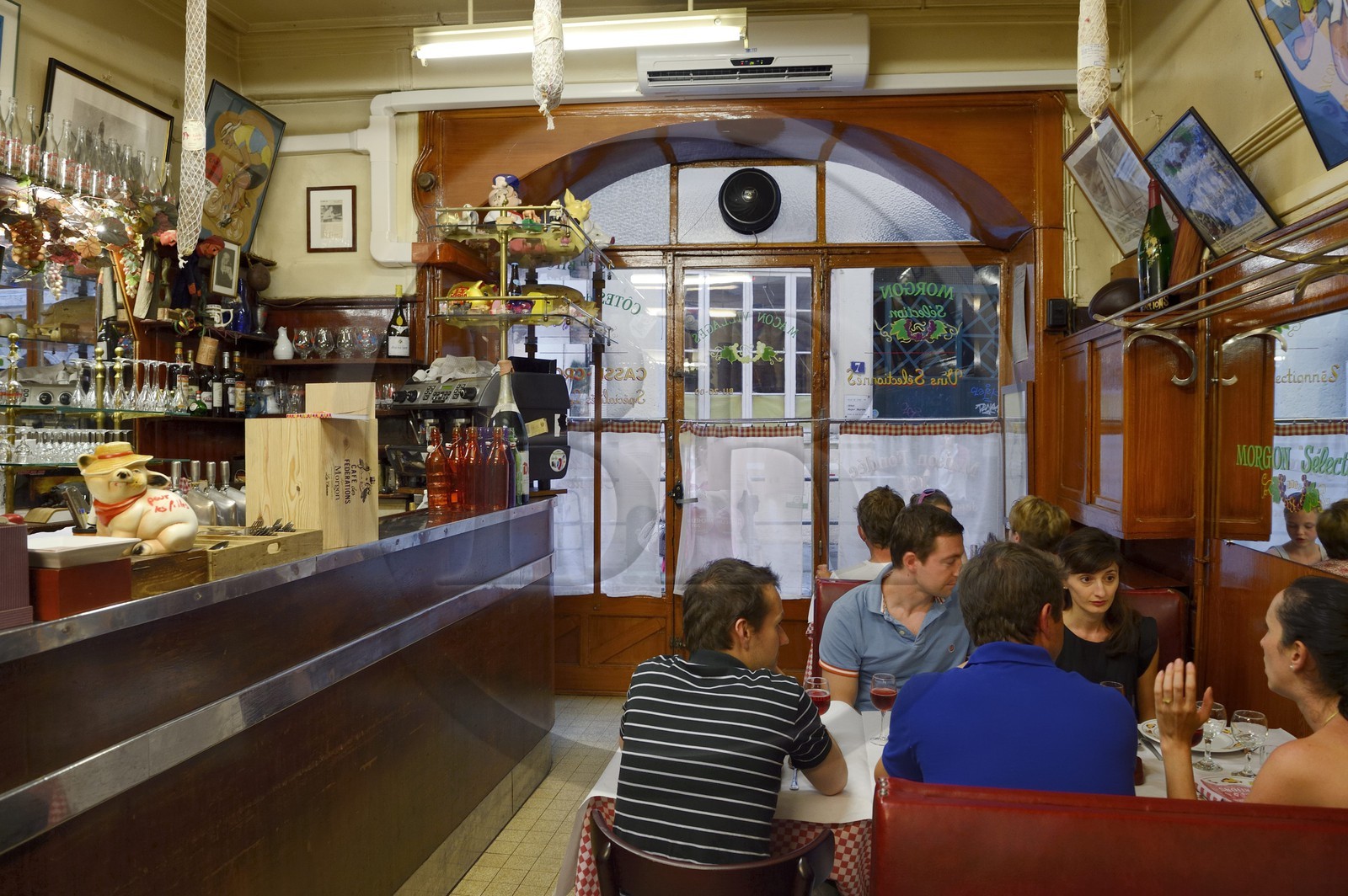 France, Rhône (69), Lyon, site historique classé Patrimoine Mondial de l'UNESCO, bouchon lyonnais le Café des Fédérations rue Major Martin