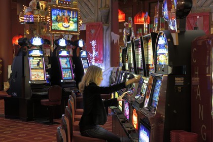 France, Calvados, Pays d'Auge, Deauville, the casino (Barriere group), slot machine or one-armed bandit