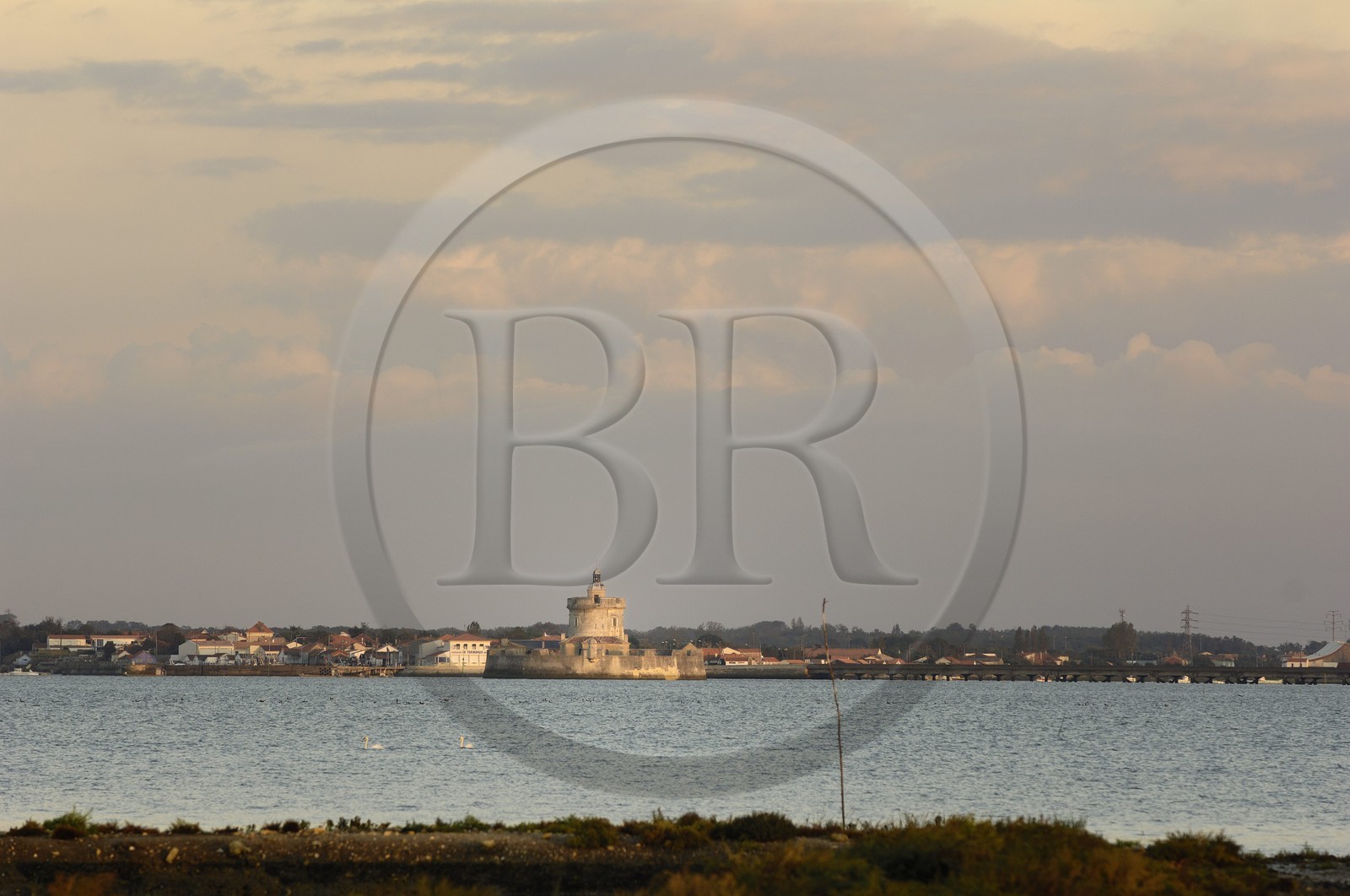 France, Charente-Maritime (17), Bourcefranc-le-Chapus, Fort Louvois ou Fort du Chapus vu depuis l'île d'Oléron