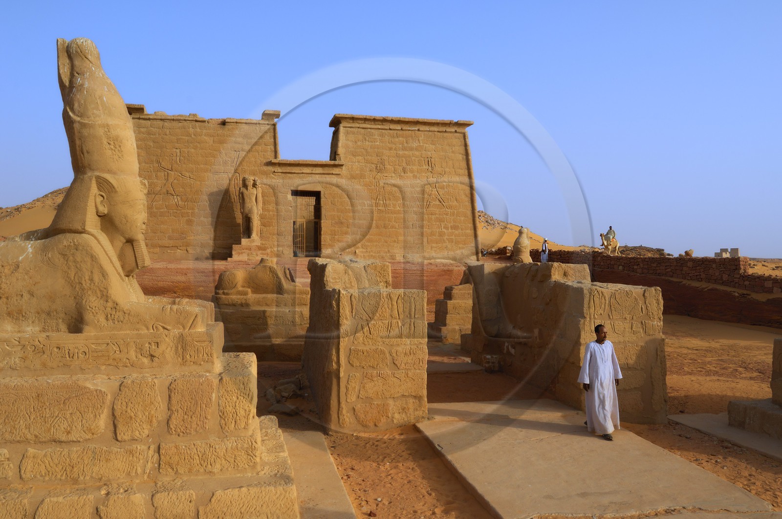 Egypt, Upper Egypt, Lake Nasser, Nubia desert, Wadi es-Sebua temple or Valley of the Lions