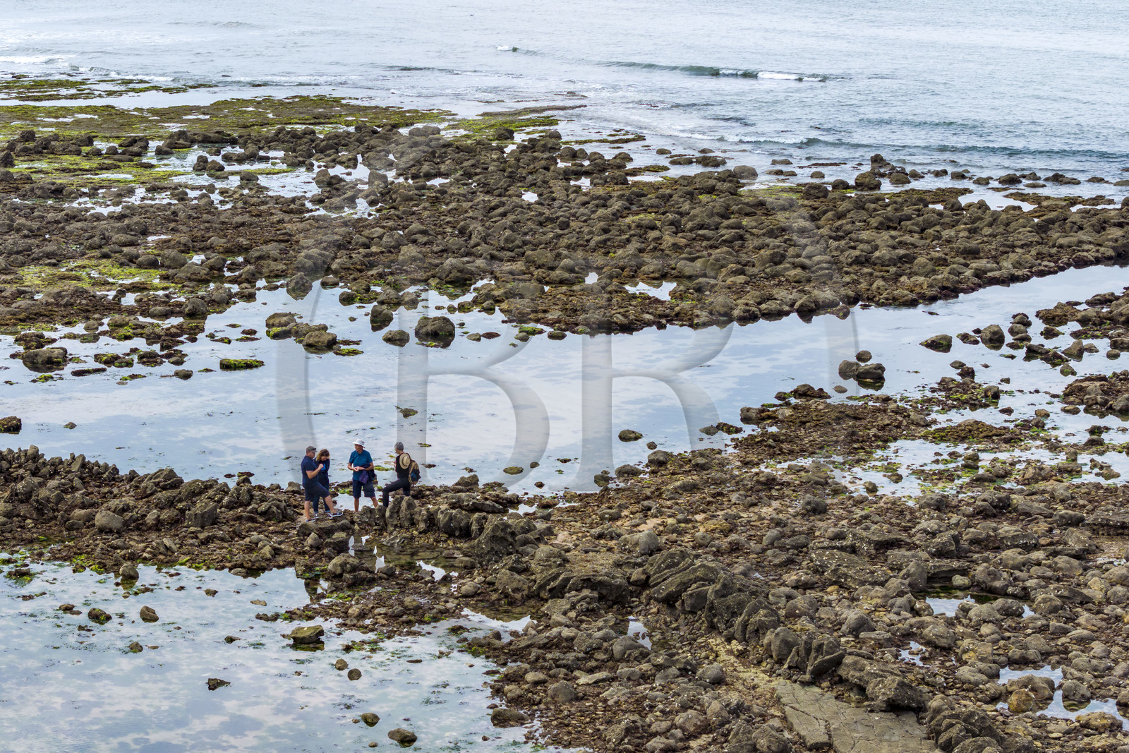 France, Vendée (85), Talmont Saint Hilaire, walls of the ruined fishery on the Veillon foreshore (aerial view)
