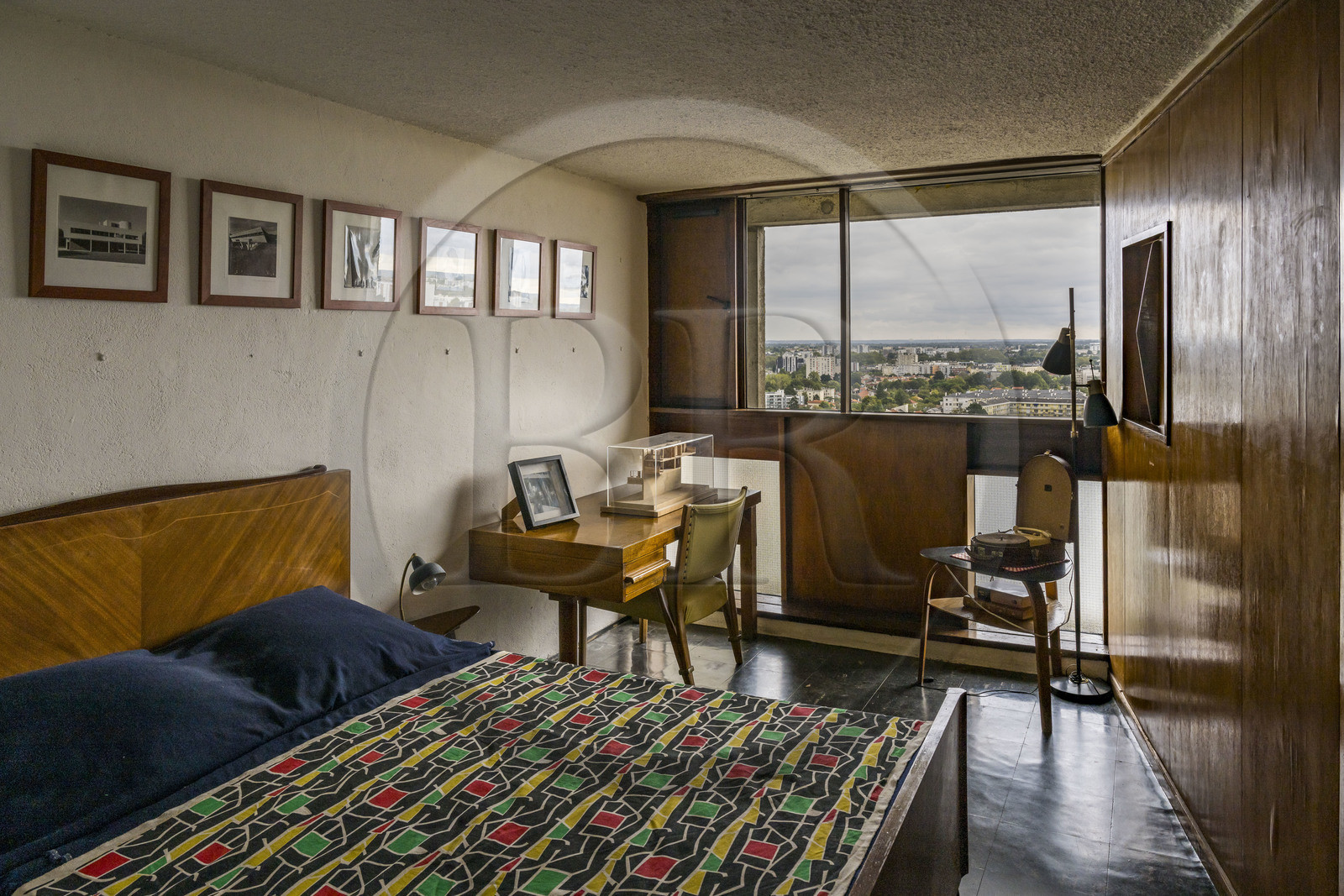 France, Loire Atlantique, suburb of Nantes, Rezé, the Maison Radieuse by the architect Le Corbusier, the model accommodation remaining in its original state