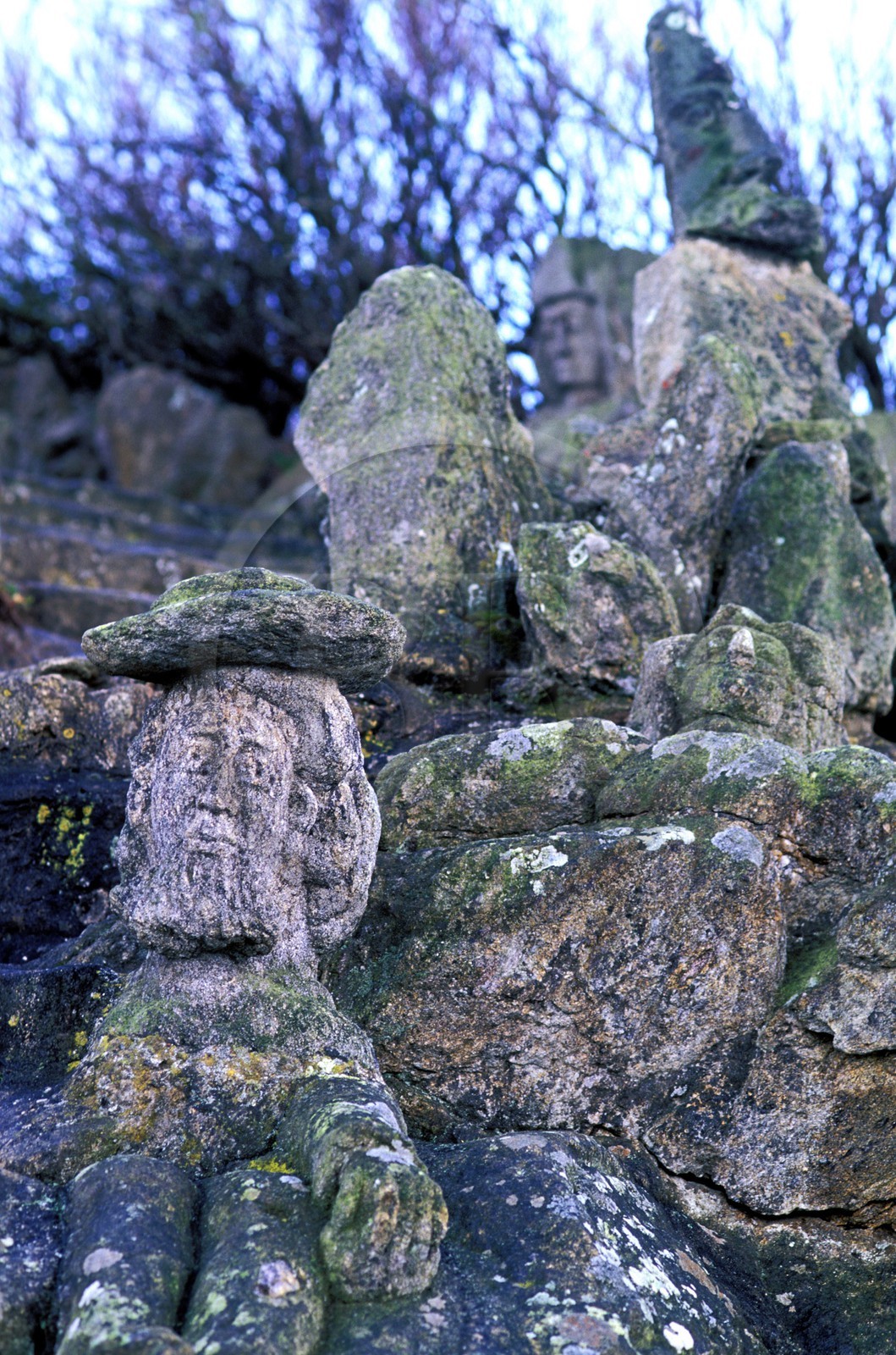 France, Ille et Vilaine, Rotheneuf, the sculpted Rocks from the father Foure between 1870 and 1900)