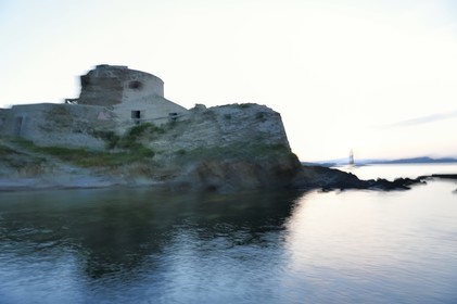 France, Var (83), Iles d'Hyères, parc national de Port Cros, Ile de Porquerolles, Fort du Petit Langoustier sur son ilot