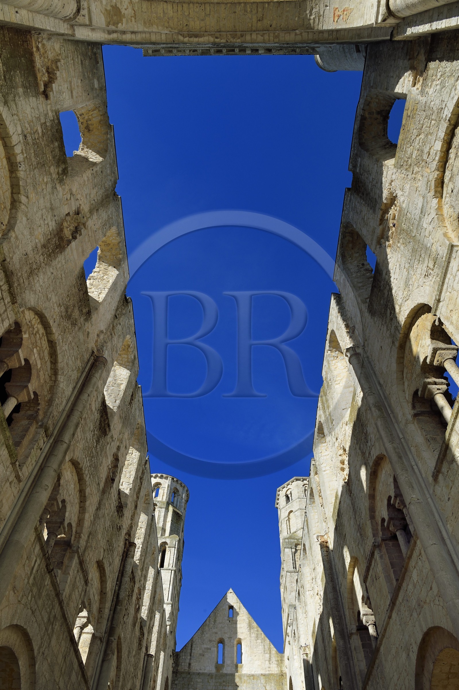 France, Seine-Maritime (76), Pays de Caux, Parc naturel régional des Boucles de la Seine normande, Jumièges, abbaye Saint-Pierre de Jumièges fondée au VIIe siècle