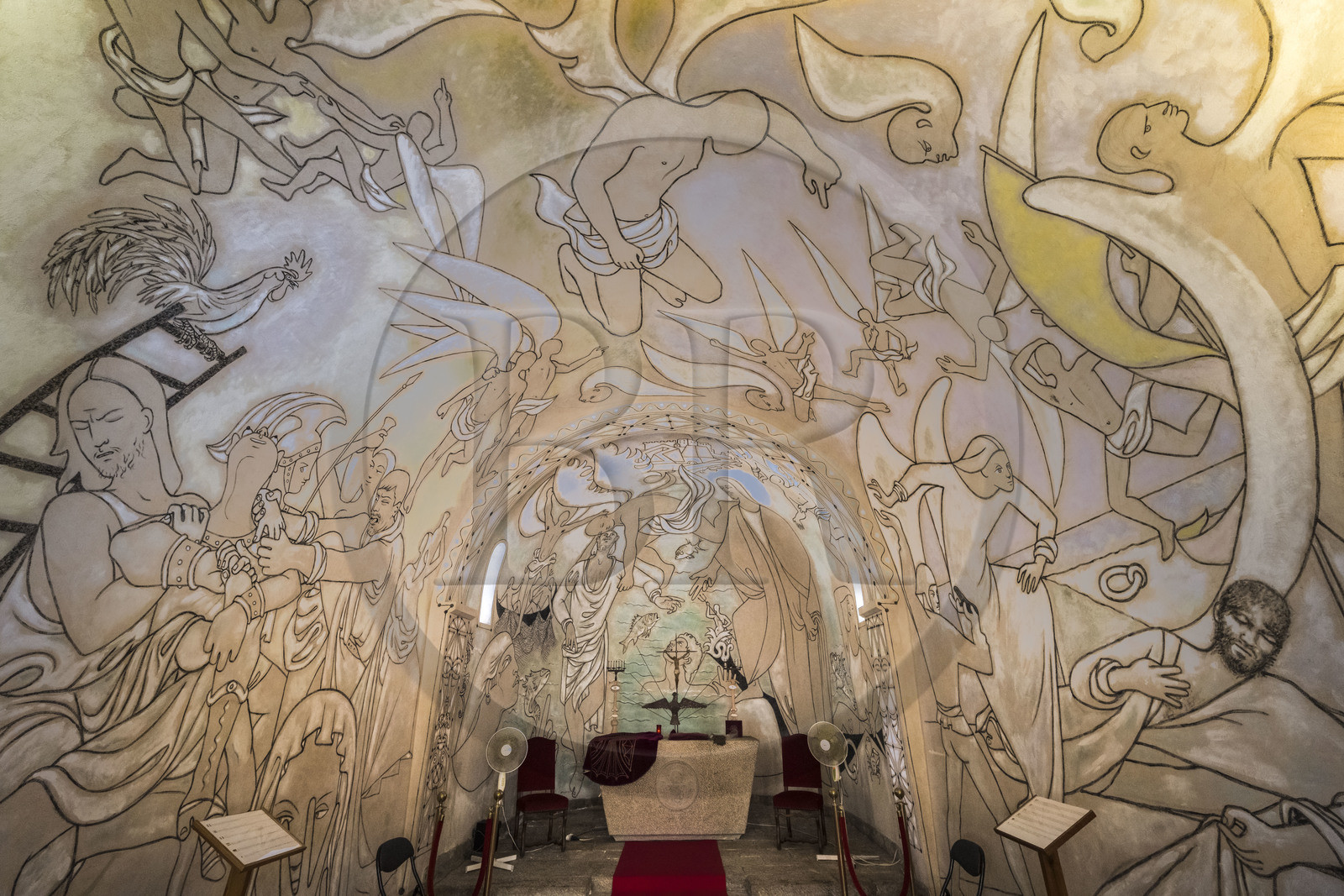 France, Alpes-Maritimes, the Saint Pierre chapel, property of the fishermen's association and decorated by Jean Cocteau