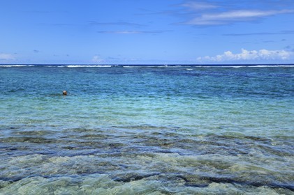 France, île de la Réunion, la Cote Ouest, plage du lagon de Saint-Gilles-Les-Bains à l'Ermitage-les-Bains