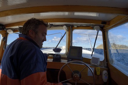 Sweden, Västra Götaland, Koster Islands, out to sea to retrieve lobster traps