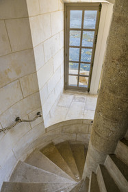 France, Gironde (33), le Verdon-sur-Mer, phare de Cordouan, classé Patrimoine Mondial de l'UNESCO, l'escalier