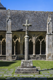 France, Côtes-d'Armor, Tréguier, Saint Tugdual Cathedral, the Flamboyant Gothic style cloister from 1461