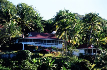 Caribbean sea, Saint Lucia island, hotel villa in Marigot Bay