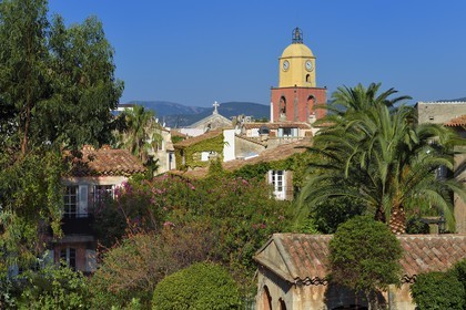 France, Var (83), Saint-Tropez,  église paroissiale Notre-Dame de l'Assomption depuis la citadelle